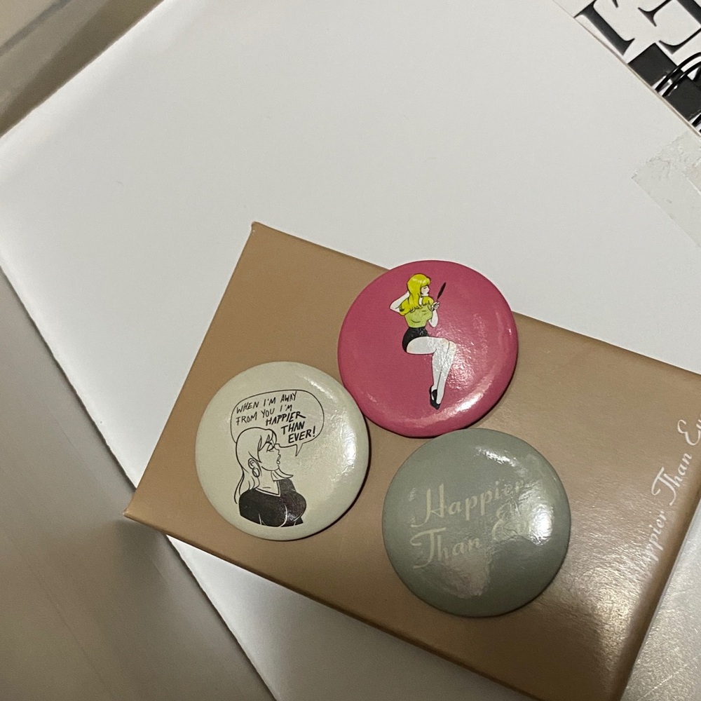Set of Three Graphic Pins